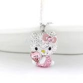 Sanrio Hello Kitty Diamond Necklace - Girls Pendant & Clavicle Chain - Himpall